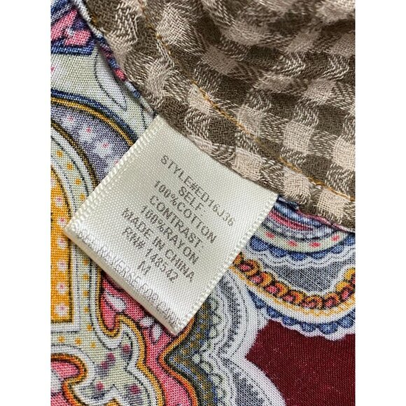 Aratta Silent Journey Anastasia Tunic Embroidered Floral Top Women Medium Plaid - Picture 6 of 16